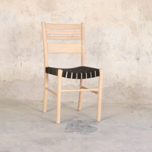 The Idun chair is a perfect combination of form and functionality. The high backrest and soft black nylon webbing enhance not only the aesthetics of the chair but also its comfort, giving the chair design a natural and warm feel. Available in several colors: Whitewashed, smoked, black, oiled oak. Seat height 45cm. Assembled chair.